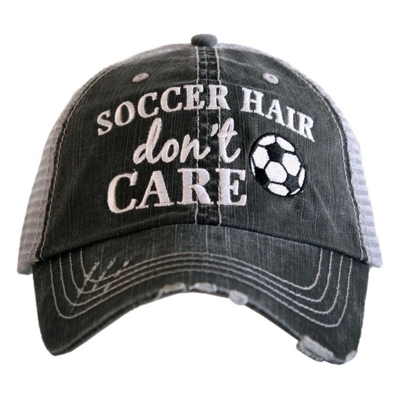 "Soccer Hair Don’t Care" Embroidered Cap - Picture 7 of 7